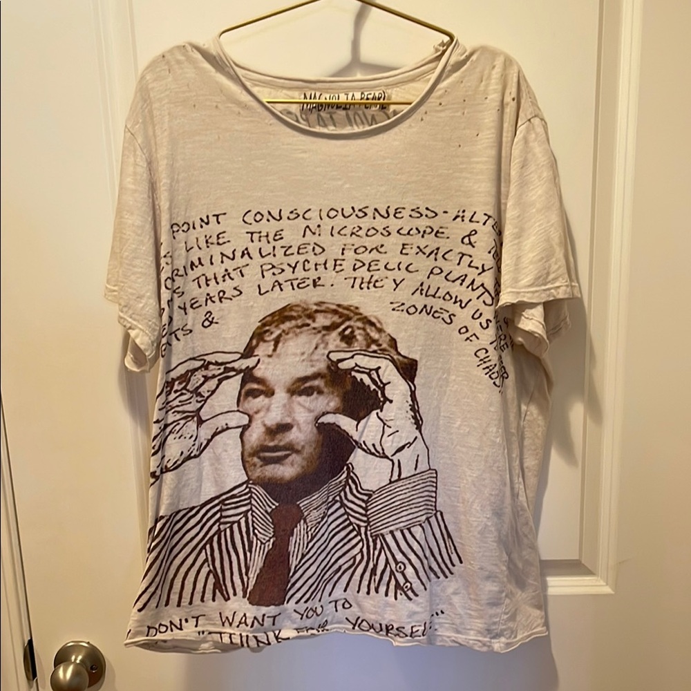 OOAK Magnolia Pearl Timothy Leary Quote Boyfriend T in Moonlight